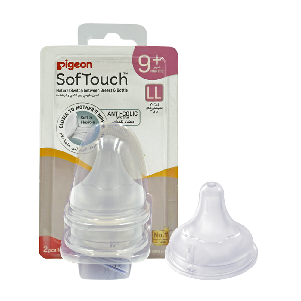 Pigeon SofTouch WN3 Replacement Nipple LL - 2 Pack, 9+ Months