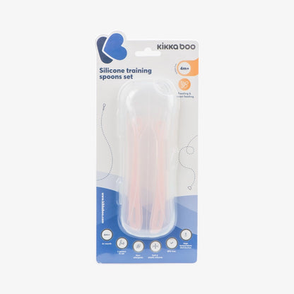 Silicone Spoons with Case 2pcs Pink-Kikkaboo