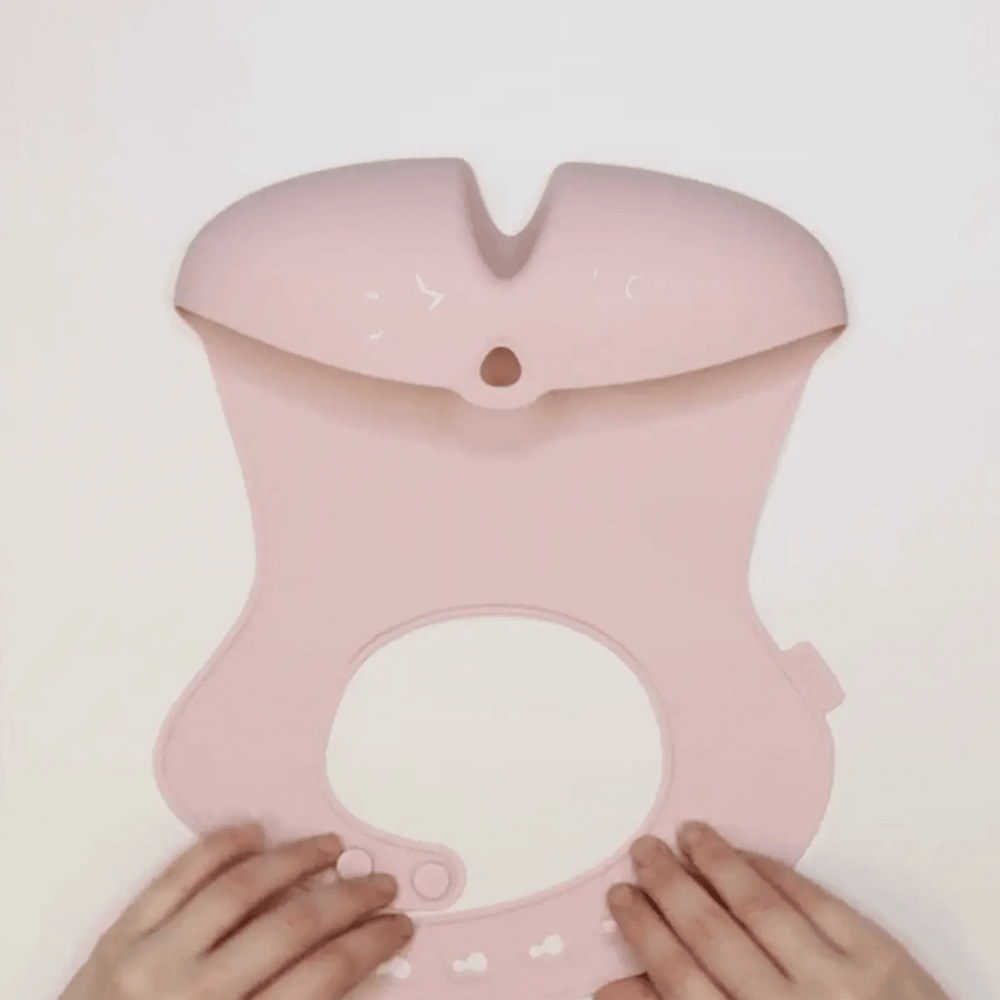b.box Silicone Travel Bib-blush