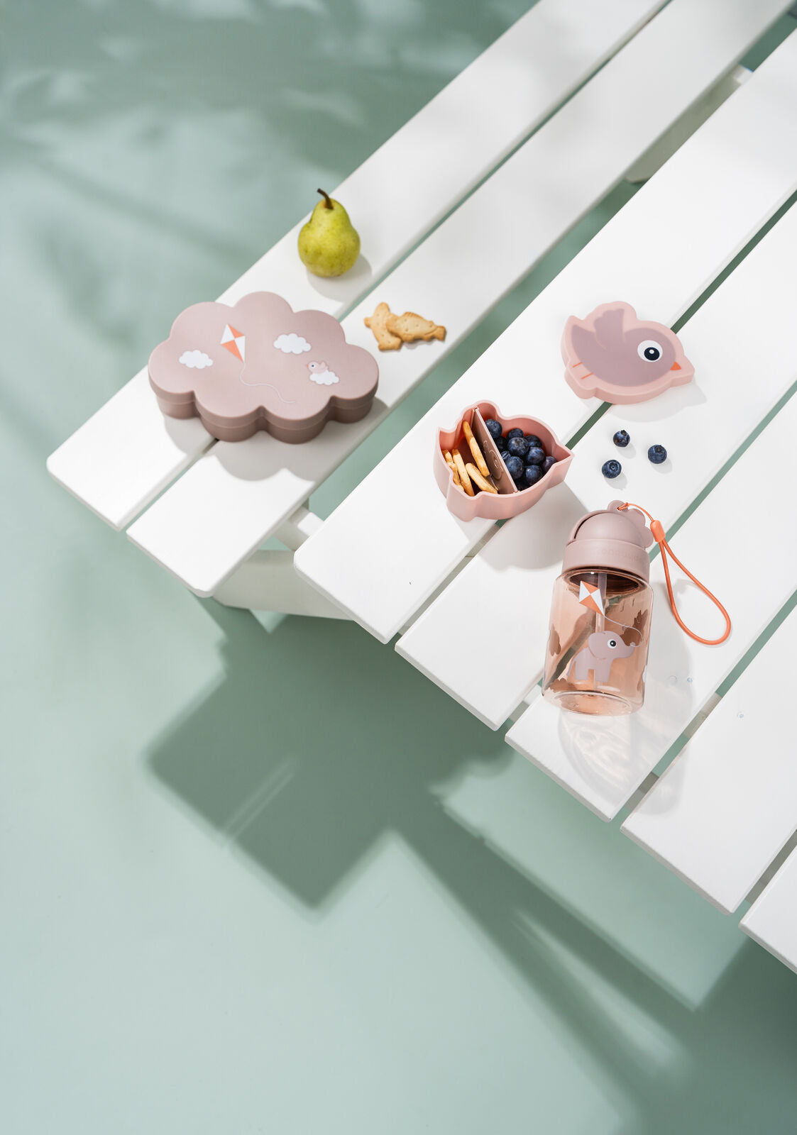 Done by Deer-Lunch & snack box w/straw bottle - Playground - Powder