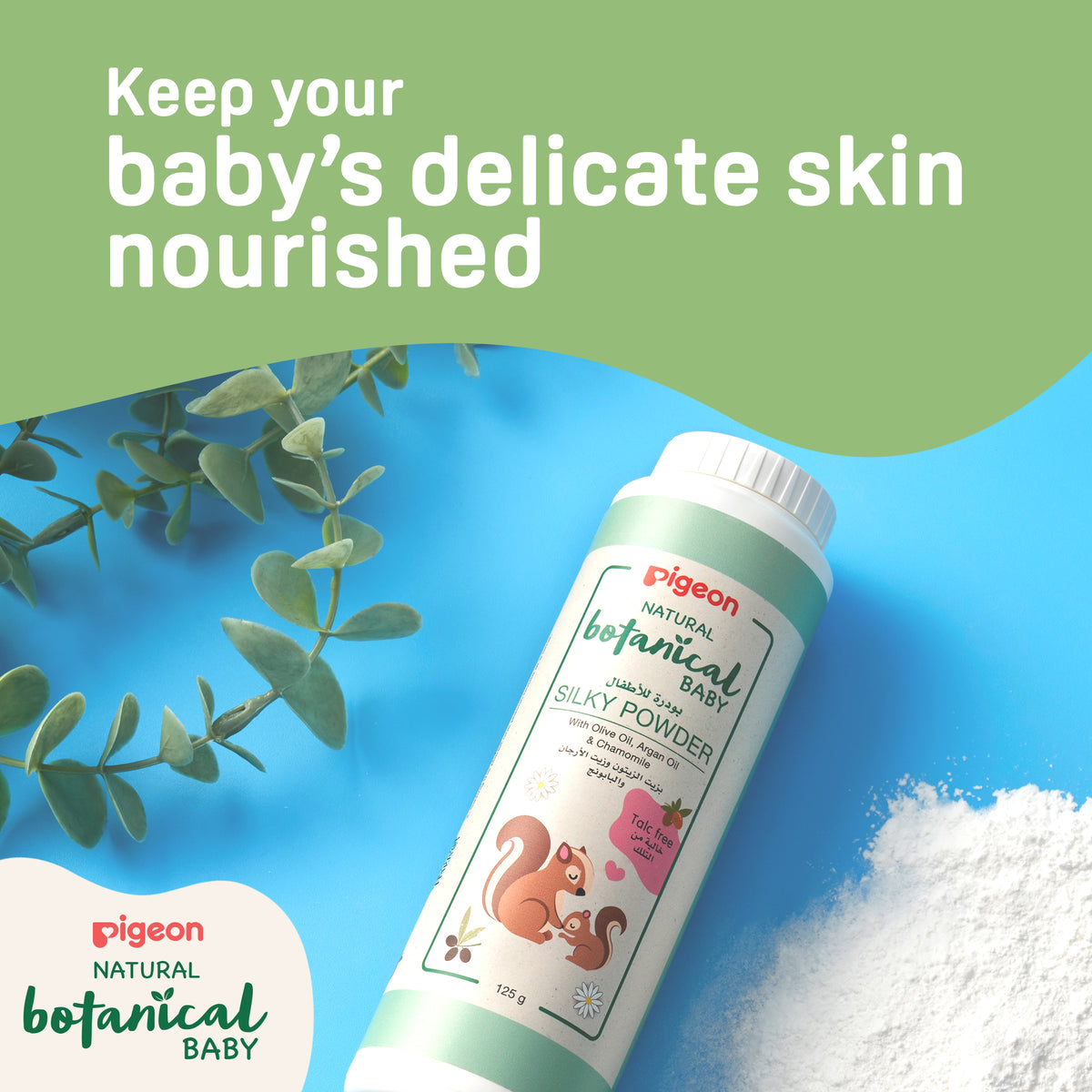 Pigeon Natural Botanical Baby Silky Powder – 125g