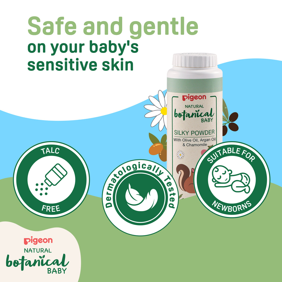 Pigeon Natural Botanical Baby Silky Powder – 125g
