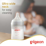 Pigeon SofTouch wide neck nursing bottle designed for easy cleaning