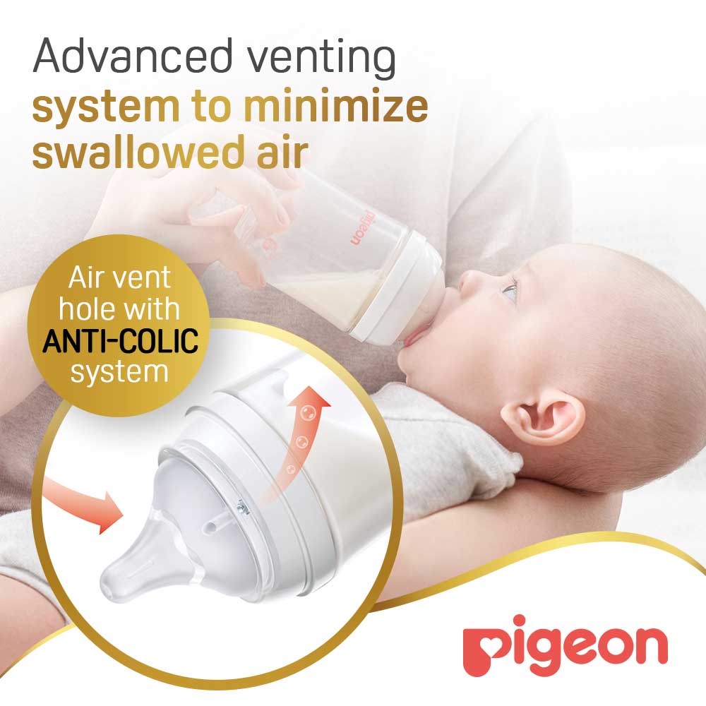 Pigeon SofTouch bottle with soft and stretchable nipple made from PP material