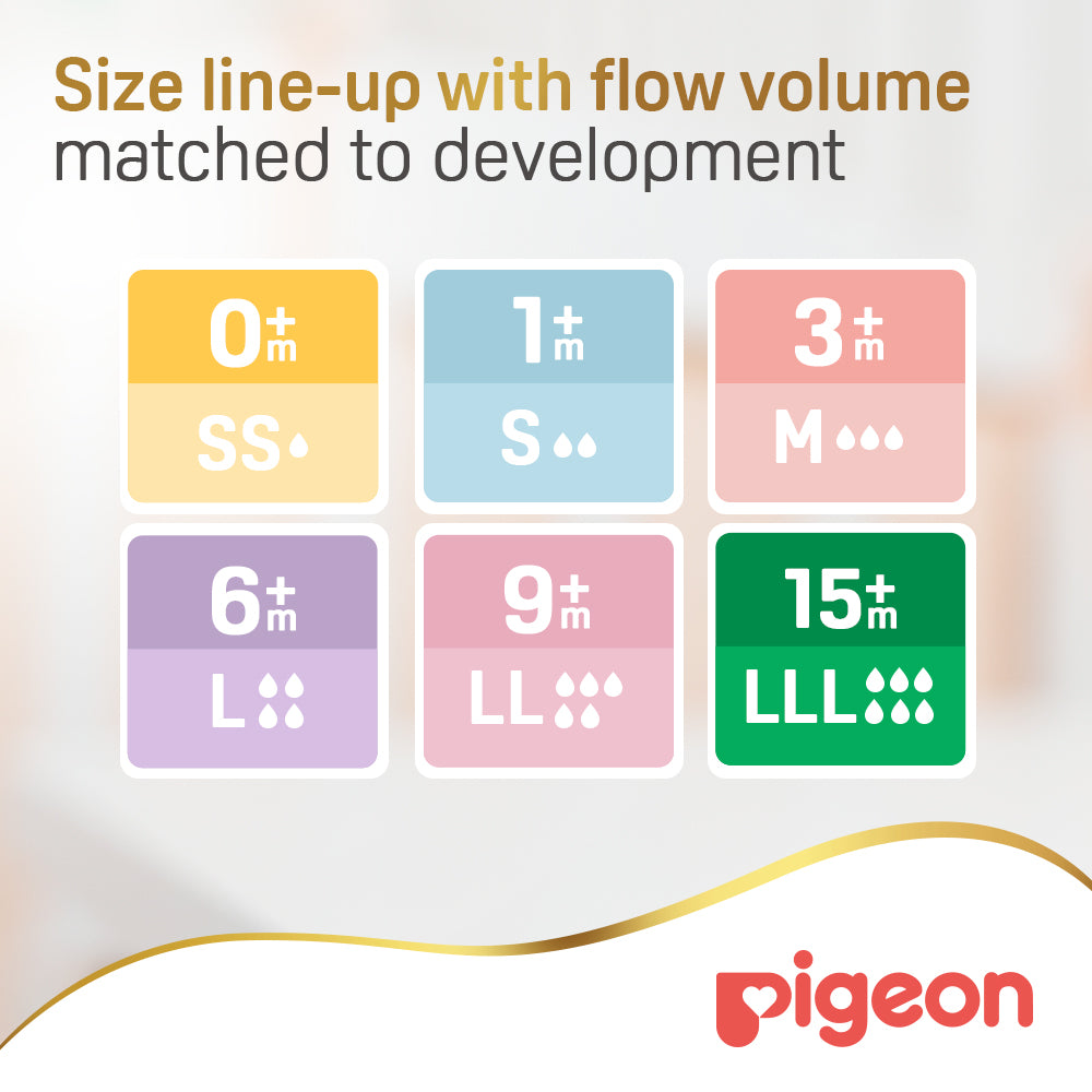 Pigeon SofTouch WN3 Replacement Nipple S - 2 Pack, 1+ Months