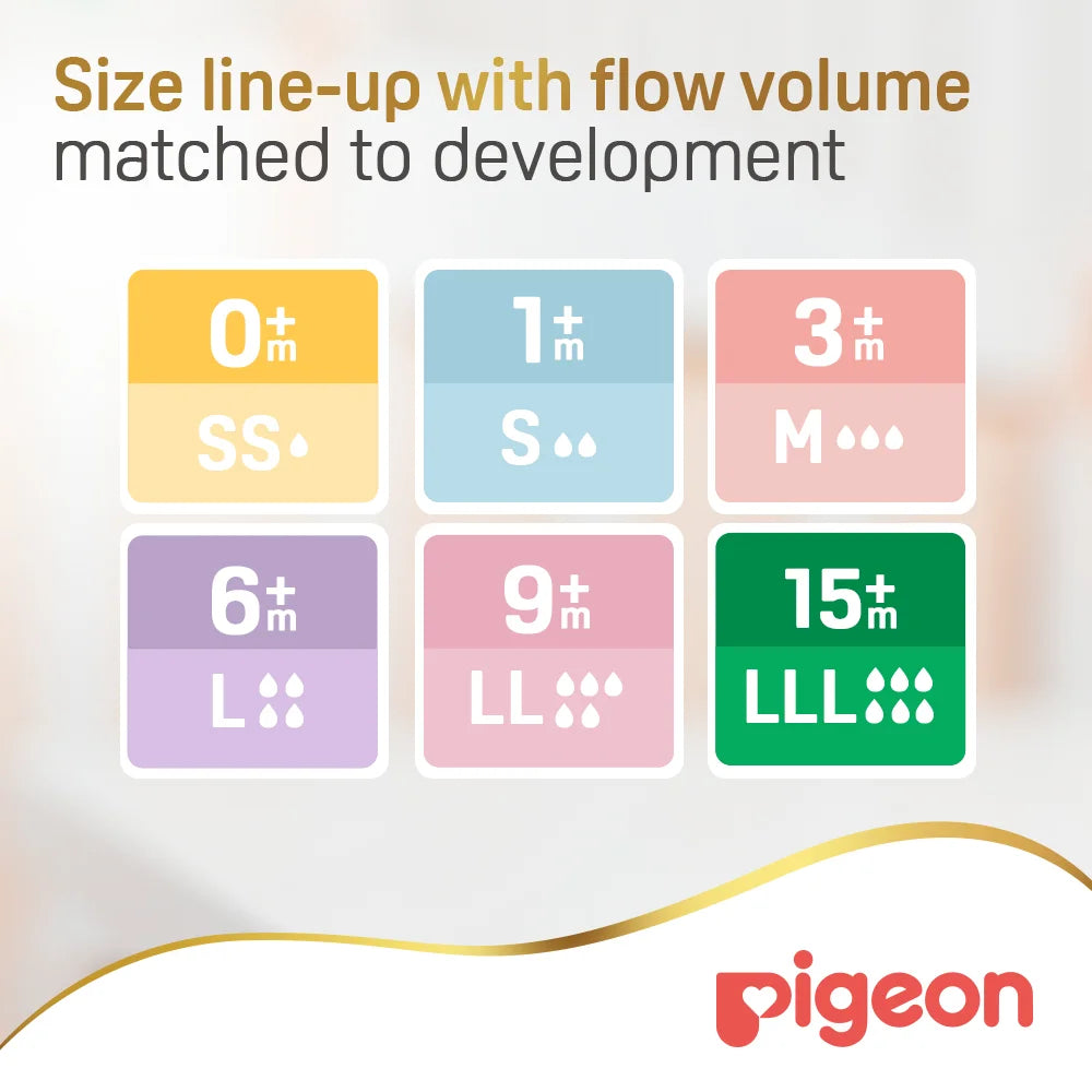 Pigeon SofTouch WN3 Replacement Nipple SS - 2 Pack, 0+ Months
