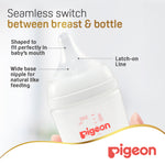 Pigeon SofTouch bottle nipple with latch-on line and wide base