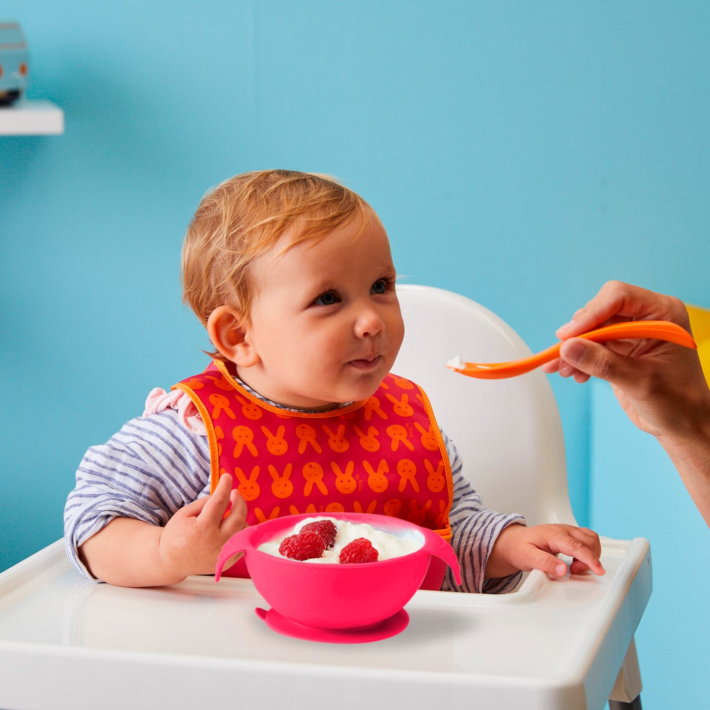 b.box - silicon first feeding set-Strawberry Shake