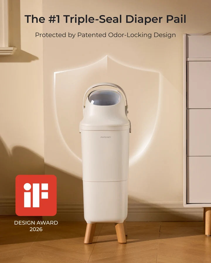 Momcozy diaper pail odour-locking design