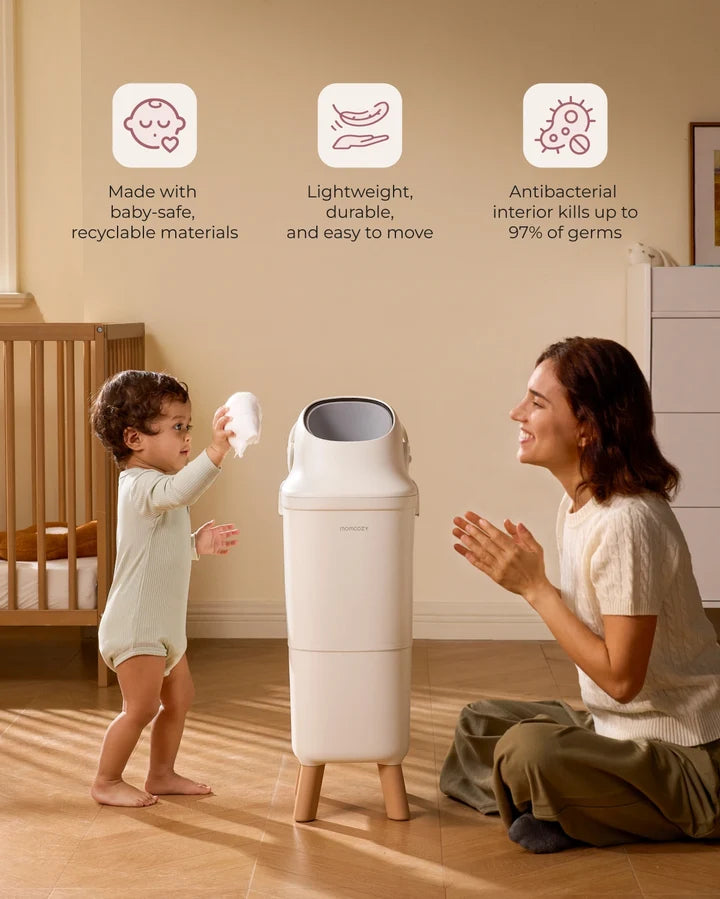 Momcozy diaper pail materials and lightweight design