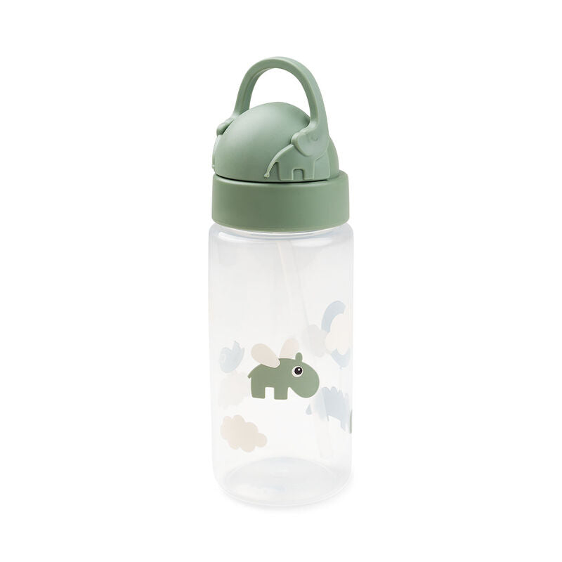 Done by Deer Straw bottle - Happy Clouds -Green - 350 ml