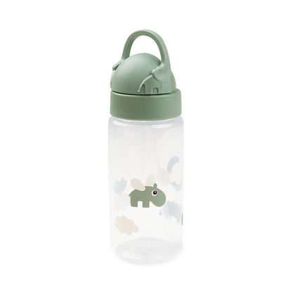 Done by Deer Straw bottle - Happy Clouds -Green - 350 ml