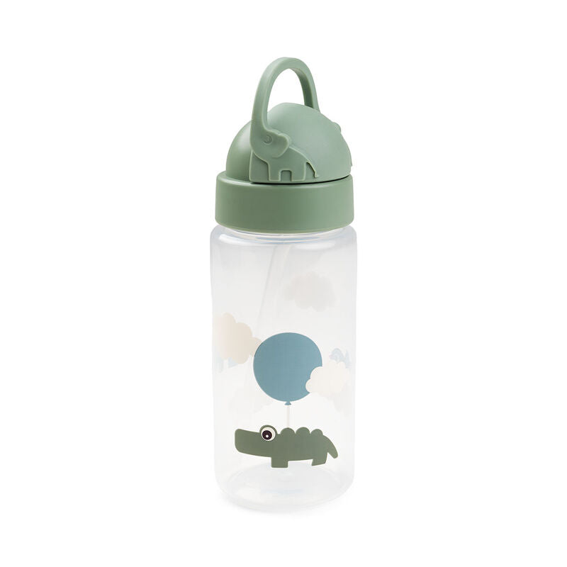 Done by Deer Straw bottle - Happy Clouds -Green - 350 ml