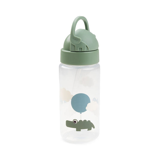Done by Deer Straw bottle - Happy Clouds -Green - 350 ml
