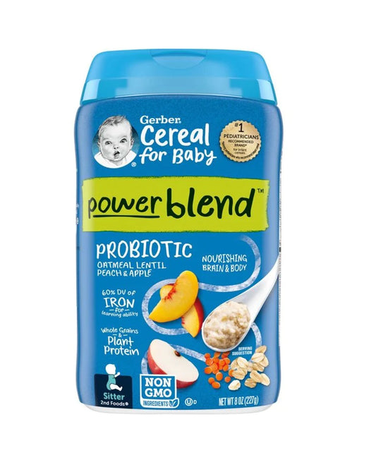 Gerber-Probiotic Oatmeal Cereal, Peach Apple-8 oz (227 g)