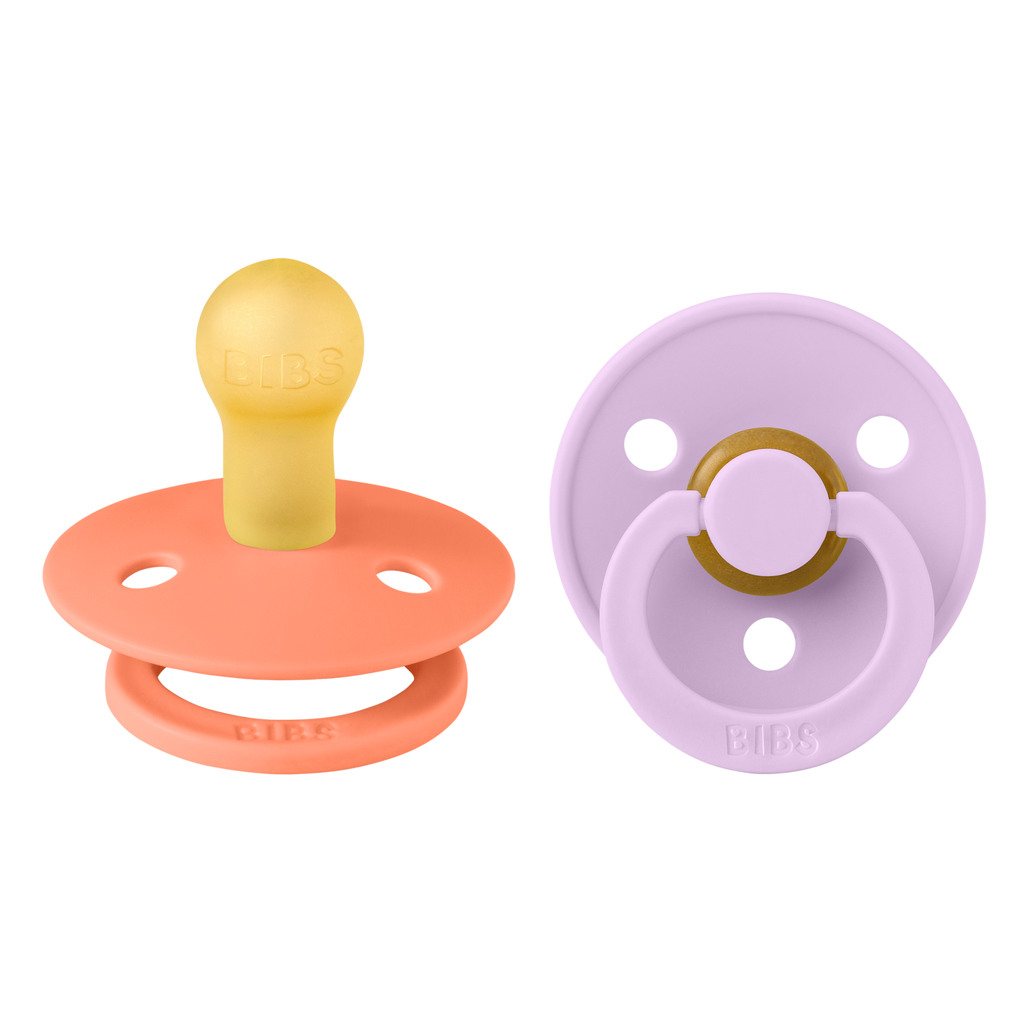 Bibs Pacifier Size 1 - Baby 0-6M (2pcs)-Papaya/Violet Sky