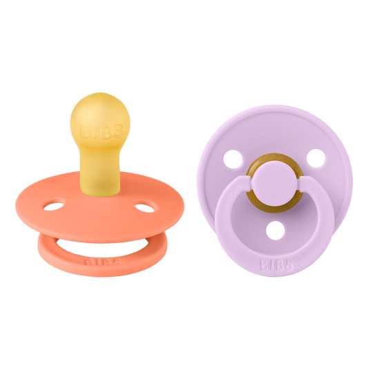 Bibs Pacifier Size 1 - Baby 0-6M (2pcs)-Papaya/Violet Sky