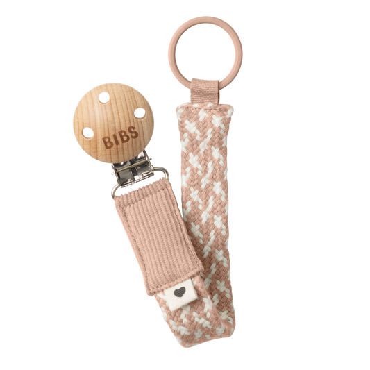 Bibs - Pacifier Clip - Blush/Ivory