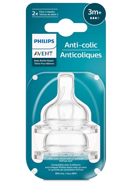 Philips Avent -Anti-Colic Baby Bottle Flow 3 Nipple- 2pc