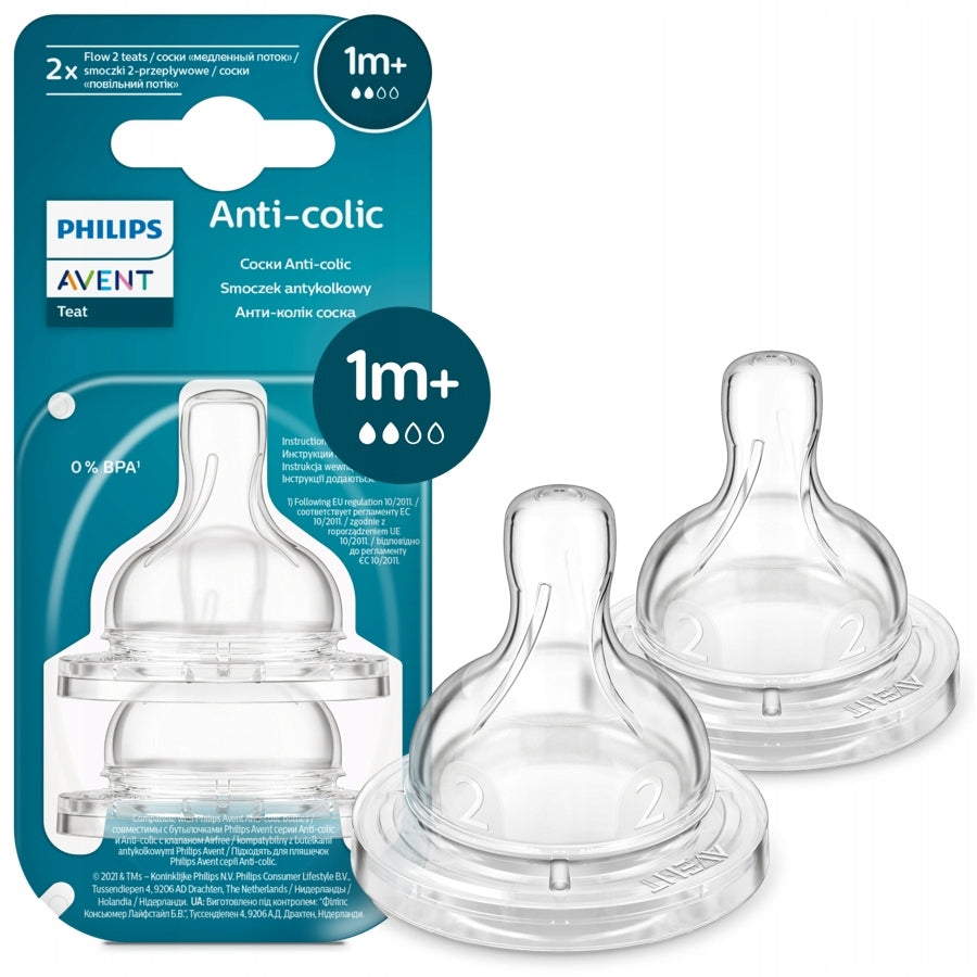Philips Avent -Anti-Colic Baby Bottle Flow 2 Nipple- 2pc