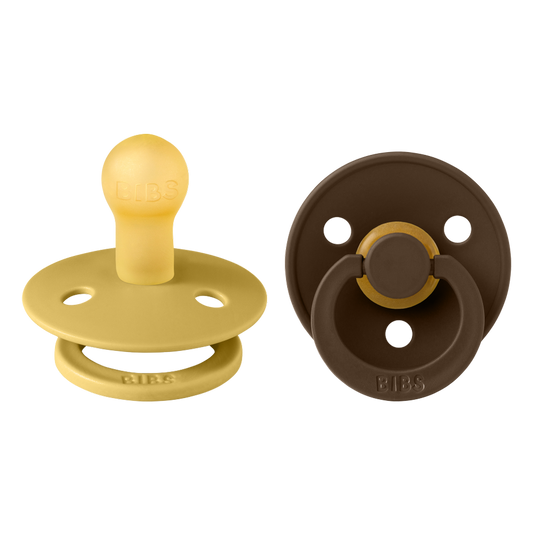 Bibs Pacifier Size 1 - Baby 0-6M (2pcs)-Mustard/Mocha